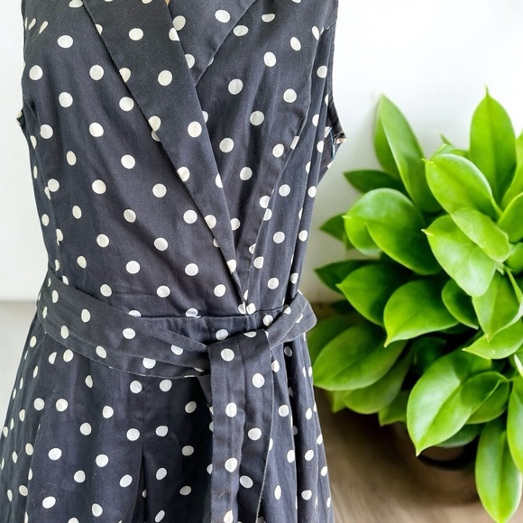 Chaps Women’s Navy White Polka Dot Dress - Picture 5 of 5